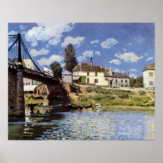 De brug in Villeneuve-la-Garenne Poster (Voorkant)