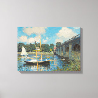 De brug naar Argenteuil door Claude Monet Canvas Afdruk