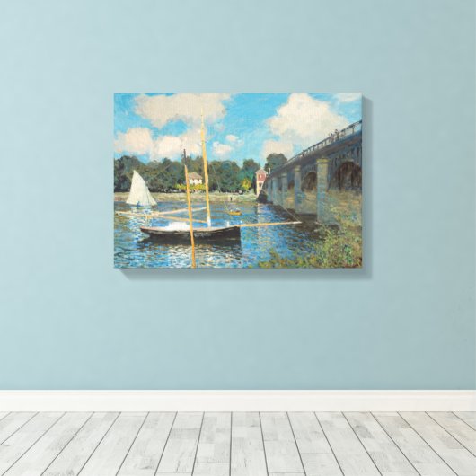 De brug naar Argenteuil door Claude Monet Canvas Afdruk (Insitu (Houten vloer))
