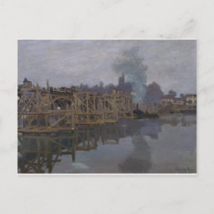De brug onder reparatie door Claude Monet Briefkaart