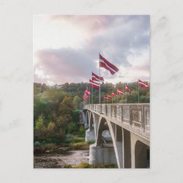 De brug over de Gauja rivier, Sigulda, Letland Briefkaart