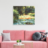 De brug over de vijver met waterlelies door Claude Canvas Afdruk (Insitu (Woonkamer))