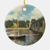 De brug over de weg naar Argenteuil door Claude Mo Keramisch Ornament (Achterkant)