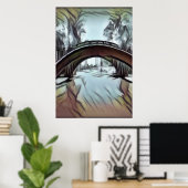 De brug over het water | AI Art Poster (Thuiskantoor)