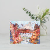 De brug stad folie feestdagen briefkaart (Staand Voorkant)