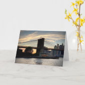 De Brug van Brooklyn bij Zonsondergang Kaart (Gele Bloem)