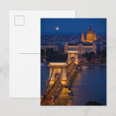 De Brug van de ketting en Volledige Maan bij nacht Briefkaart (Voorkant / Achterkant)