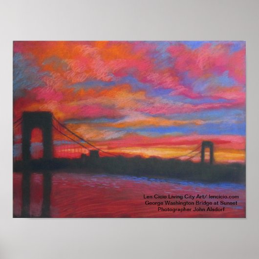 De brug van George Washington bij Sunset Poster (Voorkant)