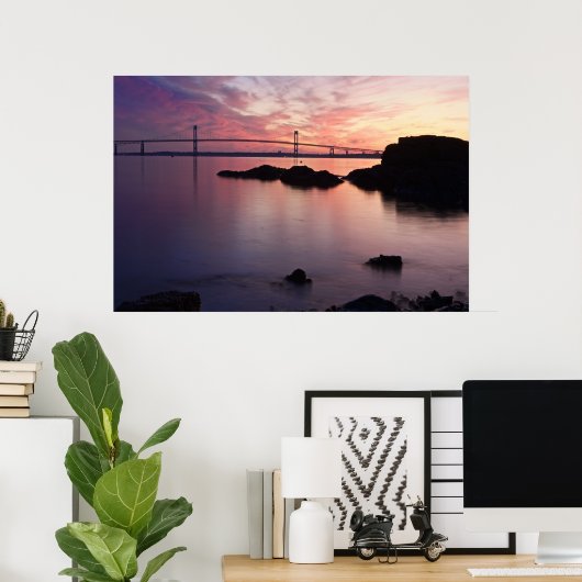 De brug van het Newport (Pell) bij Twilight Poster (Thuiskantoor)