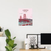 De brug van Lissabon in stijl Poster (Thuiskantoor)