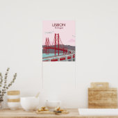 De brug van Lissabon in stijl Poster (Keuken)