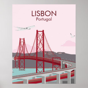 De brug van Lissabon in  stijl Poster