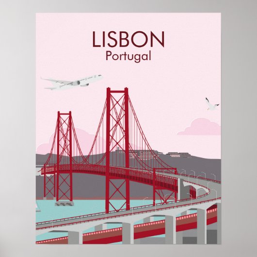 De brug van Lissabon in stijl Poster (Voorkant)