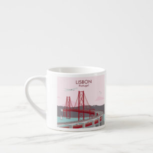 De brug van Lissabon over de Tagus in  stijl Espresso Kop