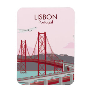 De brug van Lissabon over de Tagus in stijl Magneet
