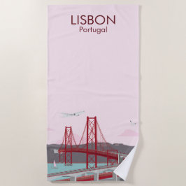 De brug van Lissabon over de Tagus in  stijl Strandlaken