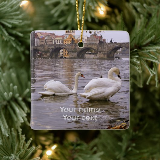 De brug van Praag tussen Zweden en Charles Keramisch Ornament (Boom)