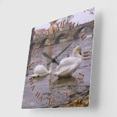 De brug van Praag tussen Zweden en Charles Vierkante Klok (Hoek)