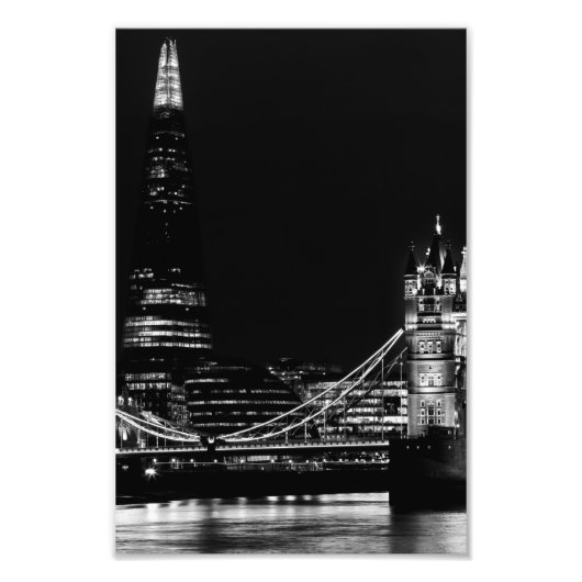 De brug van Shard en Tower Foto Afdruk (Voorkant)
