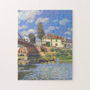 De brug Villeneuve-la-Garenne door Alfred Sisley Legpuzzel