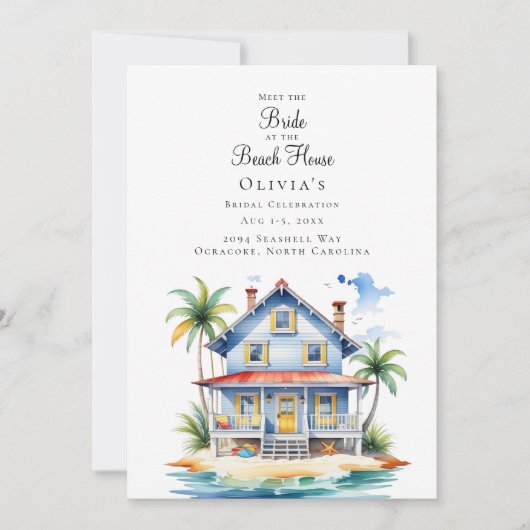 De bruid bij het Beach House Vrijgezellenfeest Kaart (Voorkant)