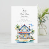 De bruid bij het Beach House Vrijgezellenfeest Kaart (Staand voorkant)