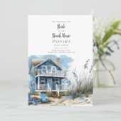 De bruid bij het Beach House Vrijgezellenfeest Kaart (Staand voorkant)