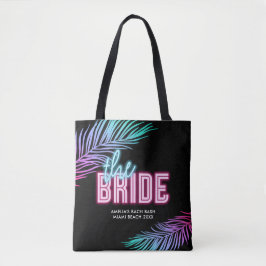 De Bruid Blauw & Roze Tropisch Bach Tote Bag