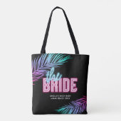 De Bruid Blauw & Roze Tropisch Bach Tote Bag (Achterkant)