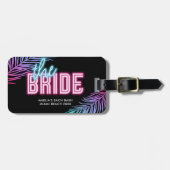 De Bruid Blauw & Roze Tropische Bach Bagagelabel (Voorkant horizontaal)