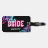 De Bruid Blauw & Roze Tropische Bach Bagagelabel (Achterkant horizontaal)
