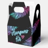 De bruid Blauw & Roze Tropische Bach Favor Box Bedankdoosjes (Geopend)