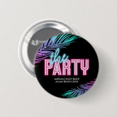 De Bruid Blauw & Roze Tropische Bach Ronde Button 5,7 Cm (Voorkant /achterkant)