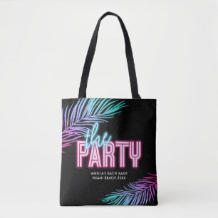 De Bruid Blauw & Roze Tropische Bach Tote Bag