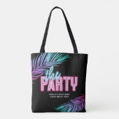 De Bruid Blauw & Roze Tropische Bach Tote Bag (Achterkant)