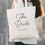 De bruid bruiloft kalligrafie tote bag<br><div class="desc">De bruid bruiloft kalligrafie Canvas tas bevat leuke en  kalligrafie,  samen met de bruid om de nieuwe achternaam van de bruid te zijn.</div>