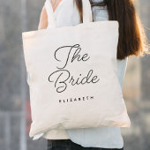 De bruid bruiloft kalligrafie tote bag