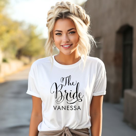 De Bruid Calligrafie Trouwnaam T-shirt