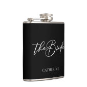 De bruid Chic Black gepersonaliseerde bruiloft Heupfles (Rechts)