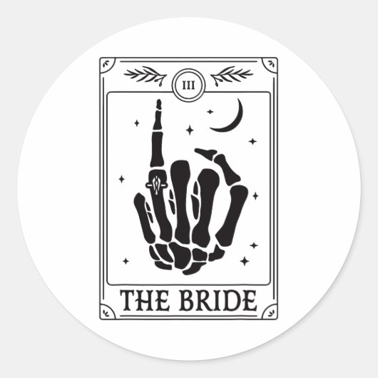 De bruid Coven Skelet Hand Gothic Bachelorette Ronde Sticker (Voorkant)