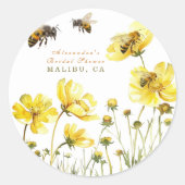 De bruid die bruid wordt bloemenschower ronde sticker (Voorkant)