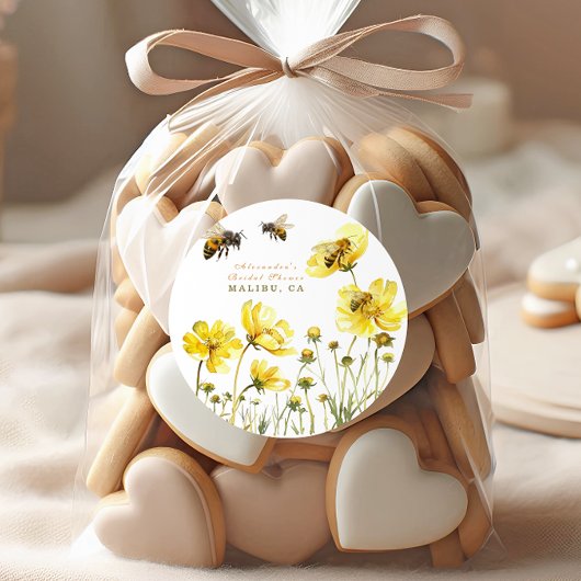 De bruid die bruid wordt bloemenschower ronde sticker