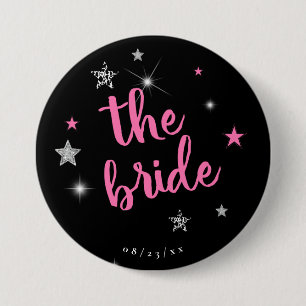 De Bruid Disco Bachelorette ID925  Ronde Button 7,6 Cm