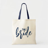 De bruid Elegant White Script Typografie Tote Bag (Voorkant)