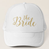 De bruid Elegante Glitter Moderne Typografie Trucker Pet (Voorkant)