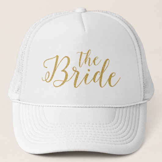 De bruid Elegante Glitter Moderne Typografie Trucker Pet (Voorkant)