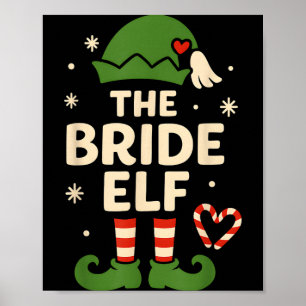 De Bruid Elf Kerstmis Xmas Grappig Nieuwgetrouwd Poster