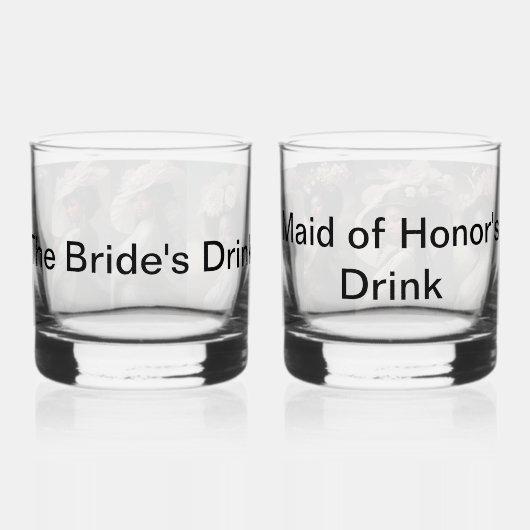 De bruid en bruidsmeisje whisky glas (Achterkant)