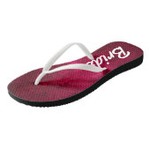 De Bruid en Datum Gespikkeld Robijnrood Roze Teenslippers (Schuin)