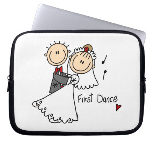 De bruid en de Bruidegom dansen eerst T-shirts en Laptop Sleeve